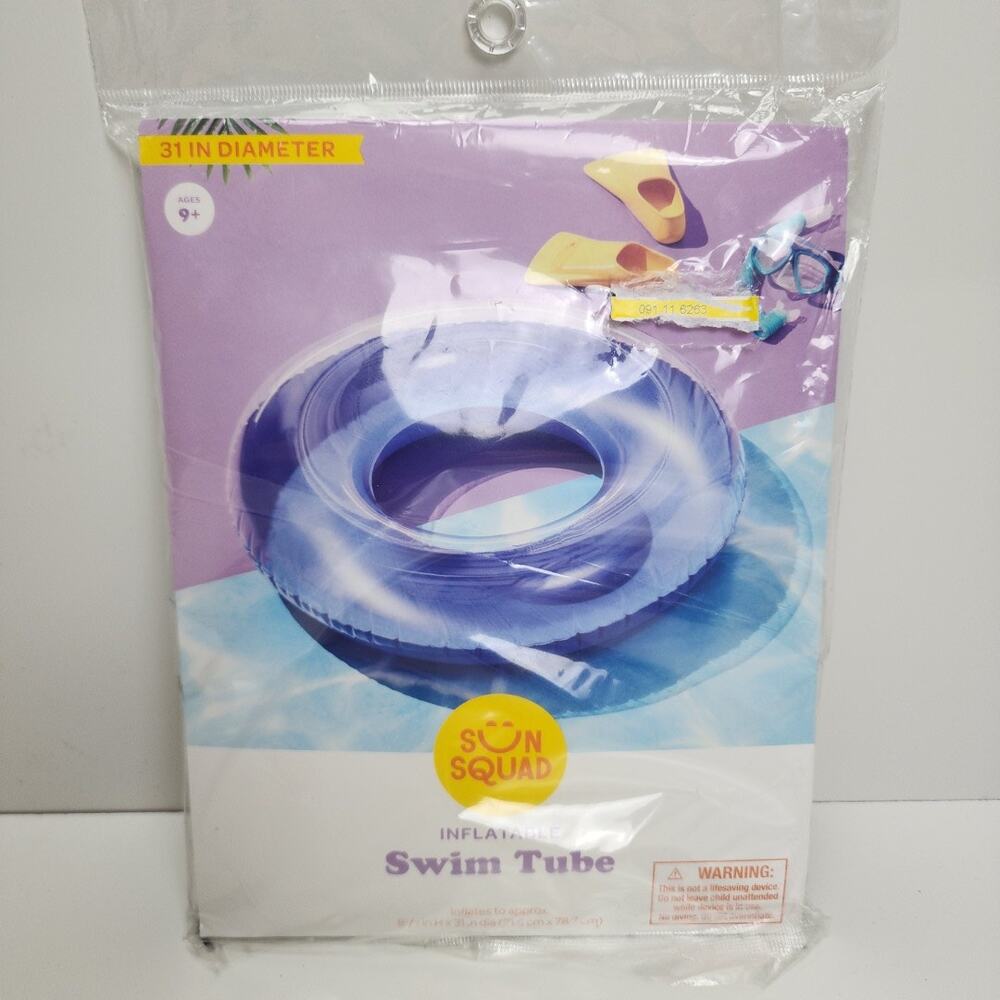 Target Sun Squad 31" Inflatable Blue Swim Tube Round Float For Ages 9+